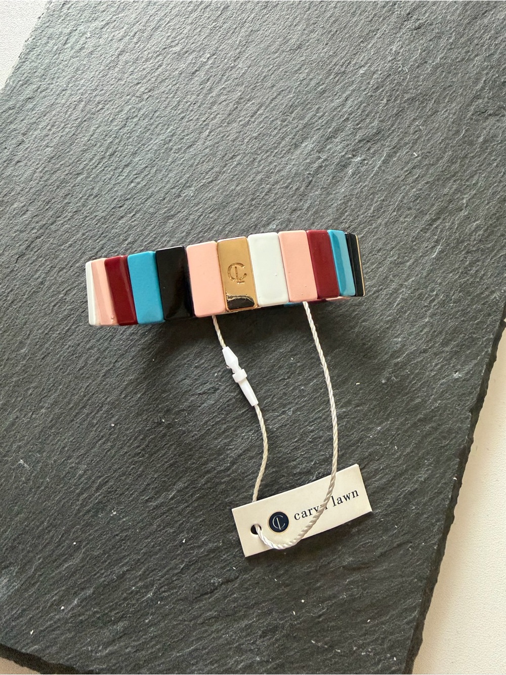 Carven Lawn Multicolor Stretchable Enamel Bar Bracelet